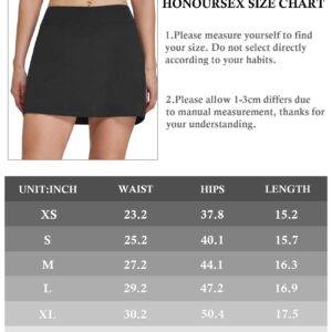 HonourSex Women Golf Skirts with Pockets Tennis Skirts with Shorts Skorts Activewear Hiking White L