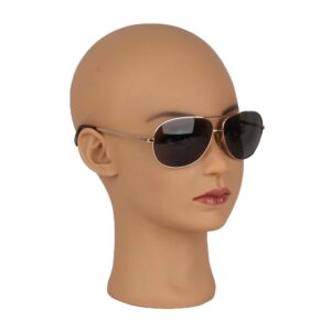 HAIRWAY Female Bald Mannequin Head Professional Cosmetology Face Makeup Doll Head for Wig Making Display Hats Eyeglasses Wig Head with T Pins (Light Brown 21.5 Inch)