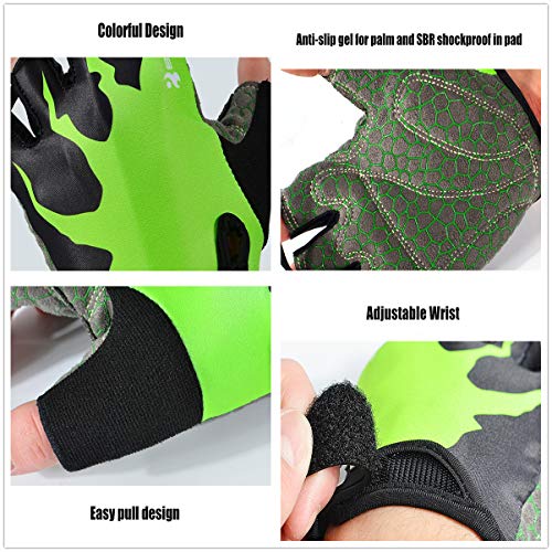 PSPORT for Men Women Cycling Gloves Half Finger Bicycle Gloves Bike Gloves Anti Slip Shockproof Breathable Sports Gloves