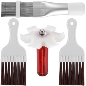 kinmad 4 pieces air conditioner condenser fin cleaning brush coil condenser fin straightener comb stainless steel air refrigerator fin cleaner whisk brush
