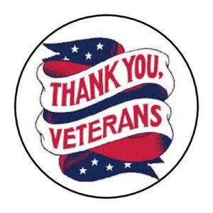 without brand set of 48 envelope seals labels thank you veterans 1.2" round