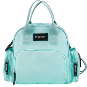 gzbaby diaper bag waterproof multifunctional backpack lightweight handbag small nappy bag,newborn gift for mom(green)