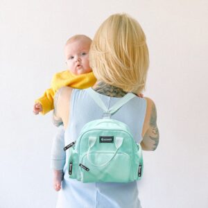 GZBABY Diaper Bag Waterproof Multifunctional Backpack Lightweight Handbag Small Nappy Bag,Newborn Gift for Mom(Green)