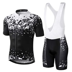 inbike men cycling jersey set short sleeve breathable bike shirt with padded shorts bib shorts