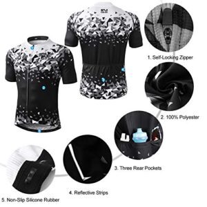 INBIKE Men Cycling Jersey Set Short Sleeve Breathable Bike Shirt with Padded Shorts Bib Shorts