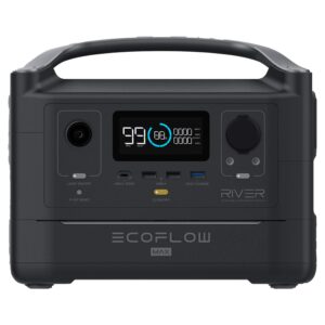 ef ecoflow river 2 max solar generator 512wh long-life lifepo4 portable power station& 180w solar panel for home backup power, camping & rvs 100% charged in 60m with 3000+ cycles & up to 1000w output