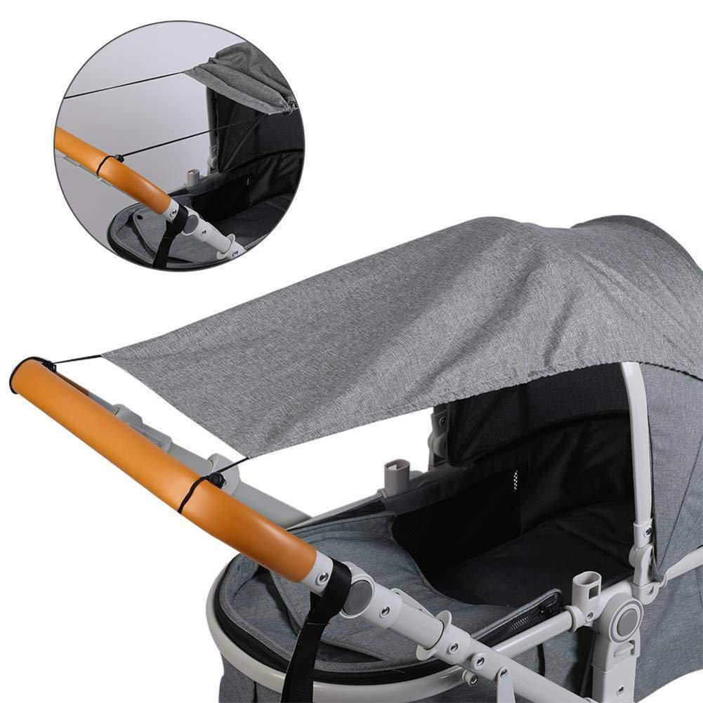 OERTUFU Stroller Sun Shade Baby Stroller Sun Cover,Universal Pram Sunshade for Pushchair, Buggy and Carrycot, Sun Stroller with UV Protection 50+, Sun Shade Blackout Blind Black, Grey 50x30x67cm