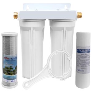okba external rv dual water filter system for rvs boats motor homes marines,included two fliters and mounting bracket