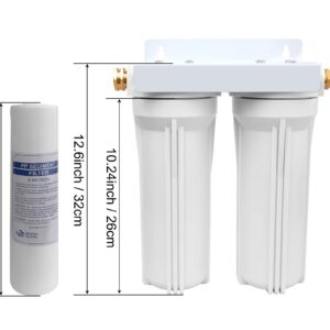 OKBA External RV Dual Water Filter System for RVs Boats Motor Homes Marines,Included Two Fliters and Mounting Bracket