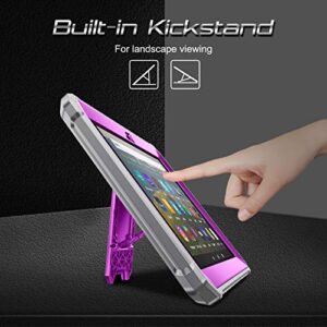 Fintie Shockproof Case for All-New Fire HD 8 and Fire HD 8 Plus Tablet (10th Gen, 2020 Release), [Tuatara] Rugged Unibody Hybrid Bumper Kickstand Cover with Built-in Screen Protector, Purple