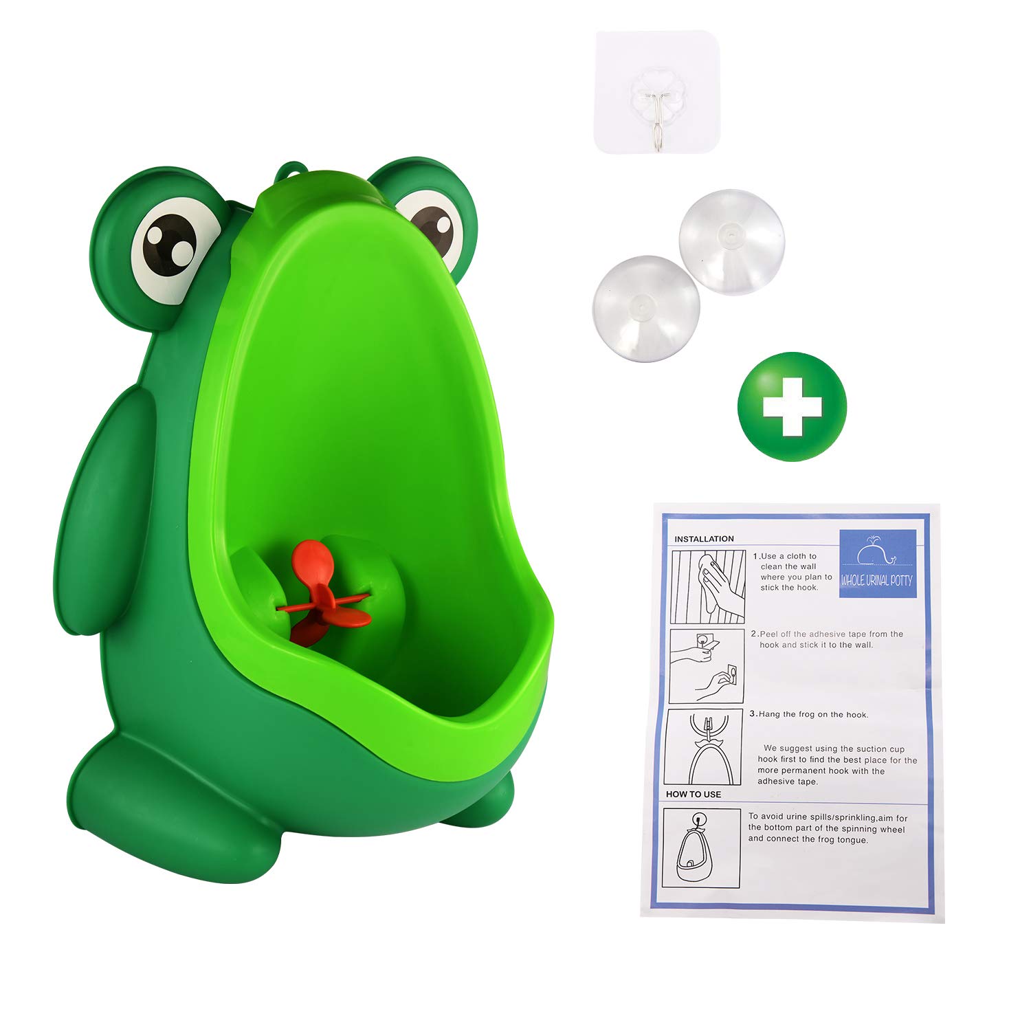 Cute Frog Standing Potty Training Urinal for Boys Toilet with Funny Aiming Target - Blackish Green