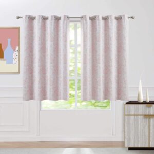 Muse Dream Coral Pink Paisley Blackout Curtains 63 Length 2 Panels Set for Bedroom Floral European Style Print Curtains Living Room 52 Wide Thermal Insulated Window Panels Grommet Top 52" Wx63 L