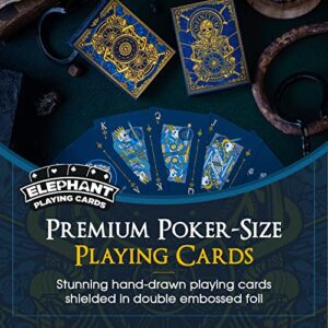 Infinitum Royal Blue & Gold Playing Cards, Deck of Cards with Free Card Game eBook, Premium Card Deck, Cool Poker Cards, Unique Bright Colors for Kids & Adults, Card Decks Games, Standard Size