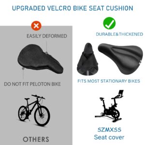 Gel Bike Seat Cushion Cover Extra Soft Padded Bike Seat Cover for Women Men, Most Comfortable Bike Accessories Fits Peloton/Mountain/Stationary/Road/Spin Class Exercise Bicycle Indoor&Outdoor Cycling