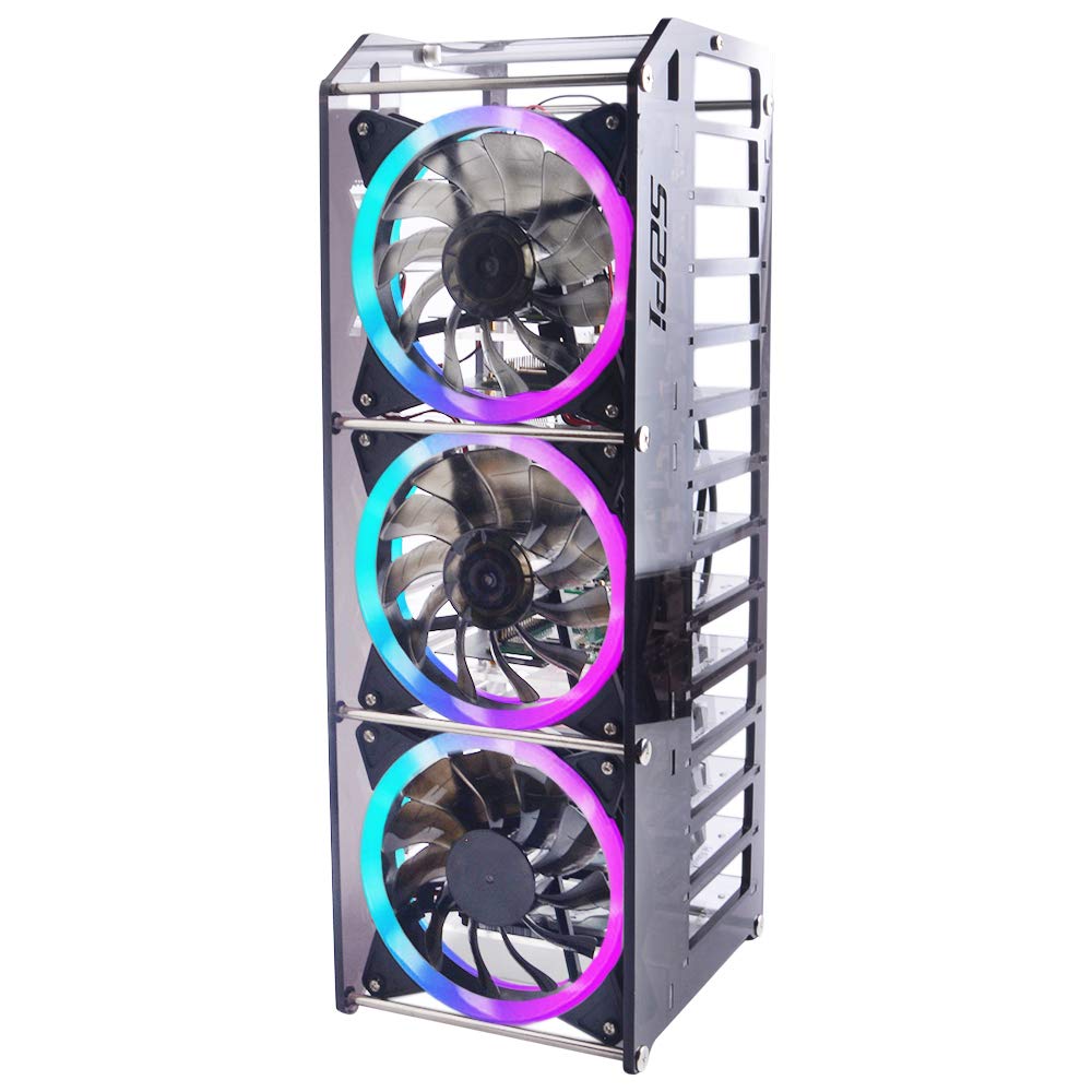 GeeekPi Cluster Case for Raspberry Pi, Pi Rack Case Stackable Case with Cooling Fan 120mm RGB LED 5V Fan for Raspberry Pi 4B/3B+/3B/2B/B+ and Jetson Nano (12-Layers)