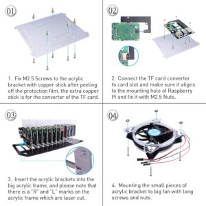 GeeekPi Cluster Case for Raspberry Pi, Pi Rack Case Stackable Case with Cooling Fan 120mm RGB LED 5V Fan for Raspberry Pi 4B/3B+/3B/2B/B+ and Jetson Nano (12-Layers)