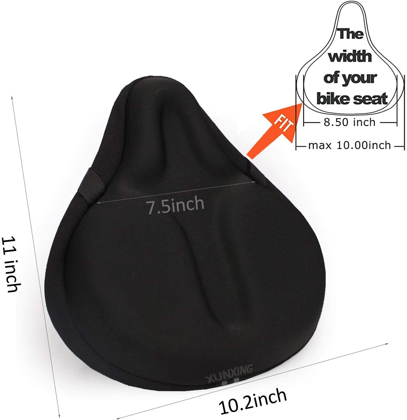 Letgoing Bike Seat Gel Cushion Cover Large Comfort Wide Gel Soft Pad Comfortable Exercise Bicycle Saddle Cover for Women and Men, Fits Cruiser Stationary Bike, Indoor Cycling Spin