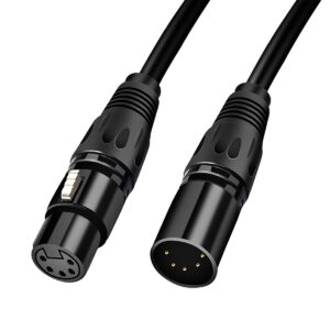 hosongin 5 pin xlr dmx cable adapter 20 feet, dmx512 5pin xlr male to female 5-pin dmx cable
