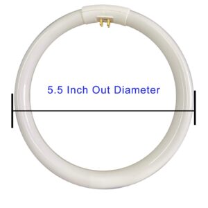 Konideke 5.5 Inch Outside Diameter,T4 12W 6400K Circular Fluorescent Bulb,Replacement for Conair Round Makeup Mirror