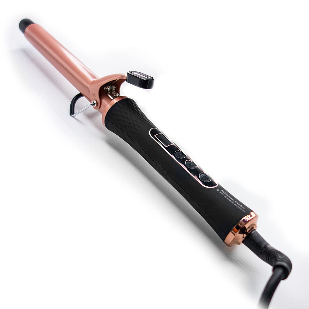 Skin Research Institute Infrarose Infrared Curling Iron, Reduced Damage & Frizz, Tourmaline & Ceramic Barrel Wand, Easy Grip, Adjustable Heat Settings