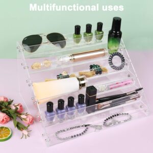 Umirokin Nail Polish Organizer, 6 Tiers Acrylic Paint Rack, Clear Display Holder Storage for Ink Gel Nail Polish Sunglasses Essential Oil Holds up to 54-72 Bottles