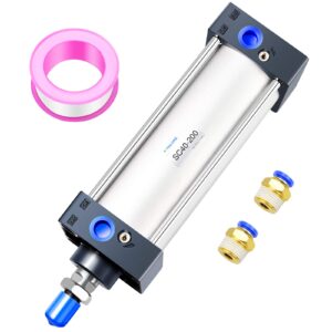 tailonz pneumatic air cylinder sc 40 x 200 bore: 40mm stroke: 200mm screwed piston rod dual action