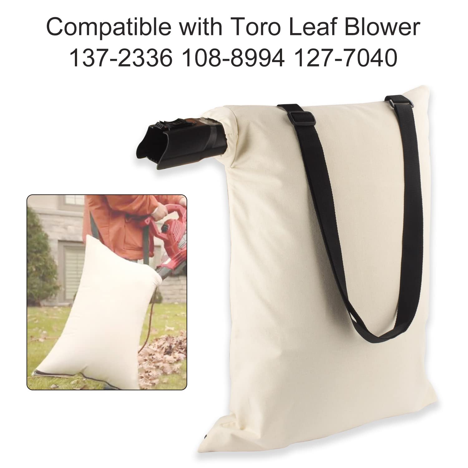 127-7040 Blower Debris Vacuum Bag, Compatible with Toro Leaf Blower 137-2336 108-8994 127-7040, Fits Model 51436 51563 51581 51594 51599 51609 51619 51621