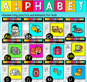 alphabet tracing, writing, coloring and more .. worksheets for preschoolers | all about letters in one big bundle.