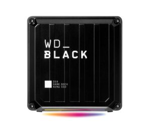 wd_black 1tb d50 game dock nvme ssd solid state drive, rgb with thunderbolt 3 connectivity, up to 3,000 mb/s - wdba3u0010bbk-nesn