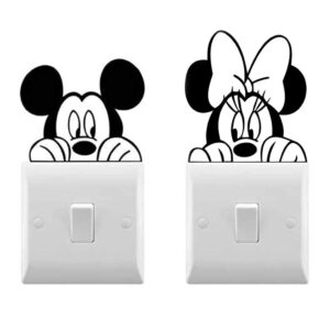 Light Switch Cool Decals | Baby room Stickers (9 x 3.5, Mickey & Minnie)