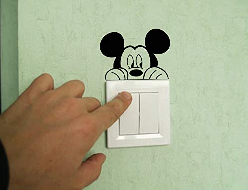 Light Switch Cool Decals | Baby room Stickers (9 x 3.5, Mickey & Minnie)