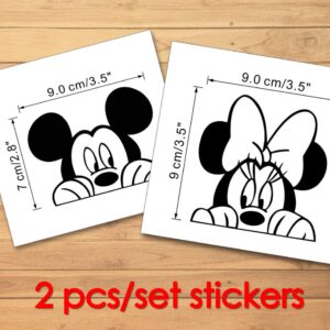 Light Switch Cool Decals | Baby room Stickers (9 x 3.5, Mickey & Minnie)