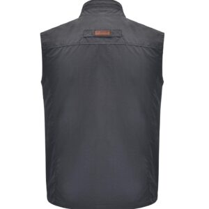 Spanye Men Vest Outdoor Leisure Multi-Pocket Loose Fit Vests Photography Fishing Jacket (Gray, Medium)