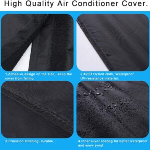 Woohot Air Conditioner Covers for Outside Units - 34 x 34 x 30 inches Durable AC Cover Water Resistant Fabric Windproof Design Outdoor Furniture Universal Cover with Air Pockets