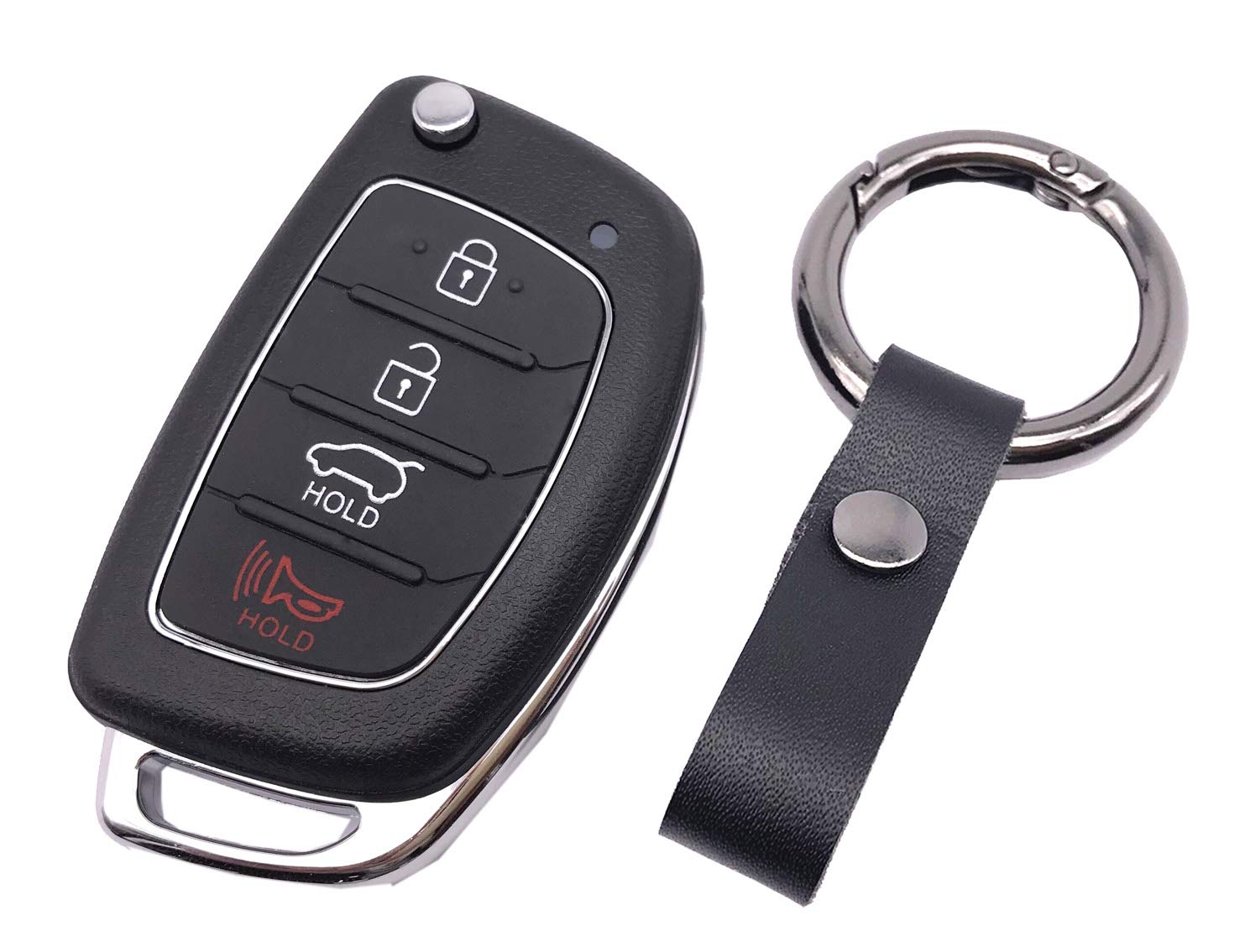 Flip Folding Key Fob Cover Case Shell Fit for Hyundai Santa Fe Sonata Remote Car Key Fob Shell Case with Key Chain