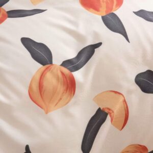 Peach Bedding Cute Queen Duvet Cover Set Soft Striped Duvet Cover with 1 Duvet Cover and 2 Pillowcases（Peach Queen）