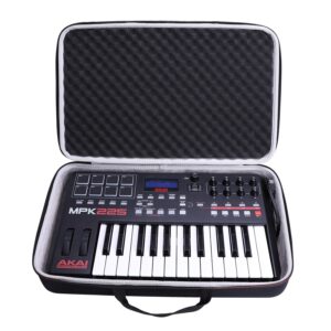 LTGEM Hard Travel Carrying Case for Pioneer DJ DDJ-FLX4 / Roland DJ-202 / M-Audio Oxygen Pro 25 / AKAI Professional MPK225 DJ Controller