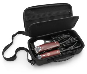 casematix hair clipper barber case holds three electric clippers, hair buzzers, trimmers, t finisher liner - travel case for clippers, stylist and hair cutting supplies