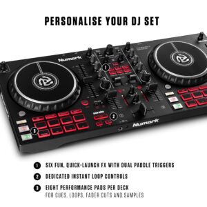 Numark Mixtrack Pro FX + HF125 – 2 Deck DJ Controller For Serato DJ with DJ Mixer, Built-in Audio Interface, and Professional DJ Headphones