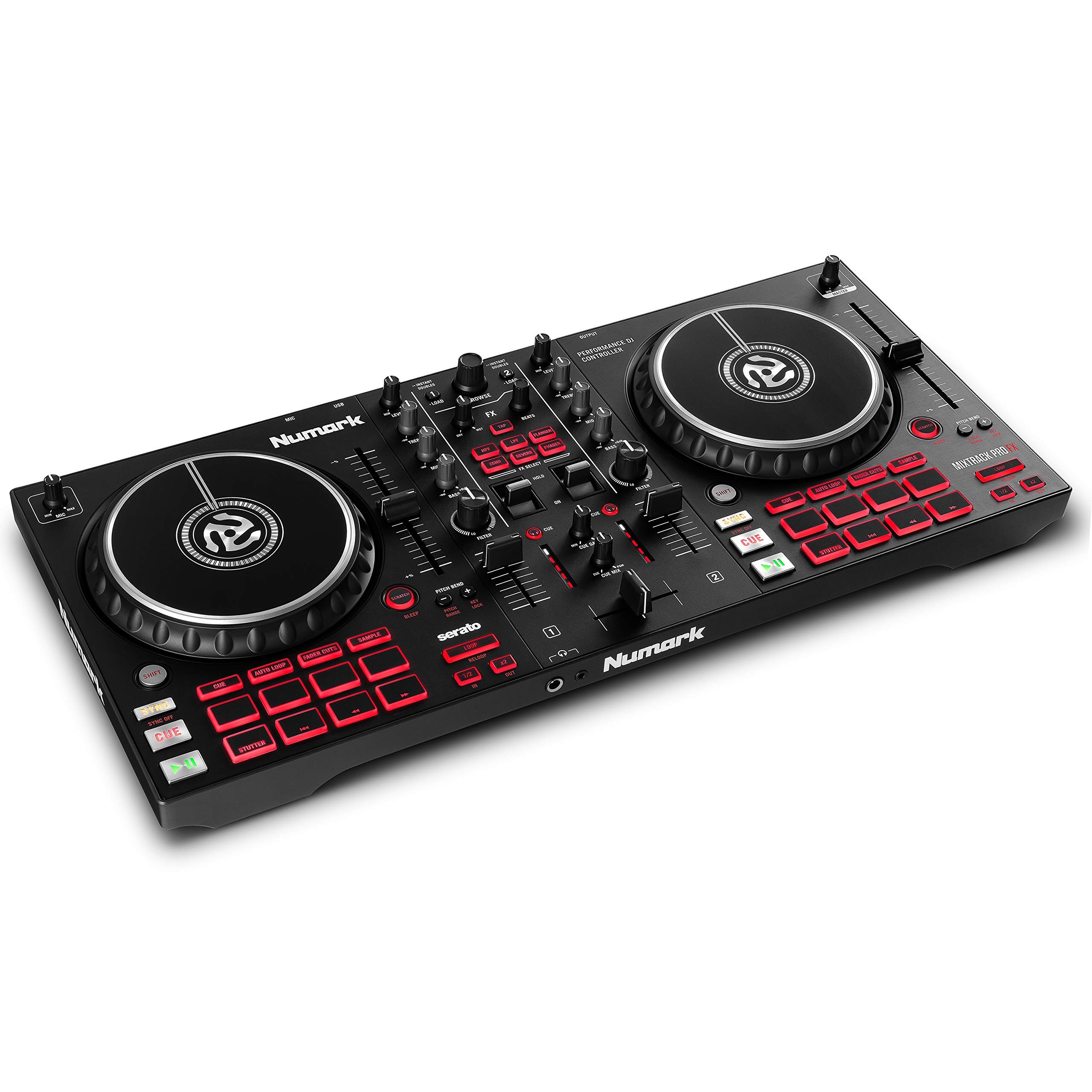 Numark Mixtrack Pro FX + HF125 – 2 Deck DJ Controller For Serato DJ with DJ Mixer, Built-in Audio Interface, and Professional DJ Headphones