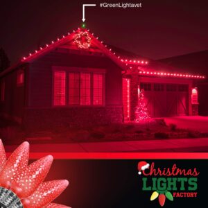 CHRISTMAS LIGHTS FACTORY - C9 - RED - Super Bright LED Crunchy Bulbs - 25 Bulbs ONLY - Commercial Grade - Dimmable - Indoor & Outdoor. Be a Beacon of Holiday Spirit, Joy, & Light.