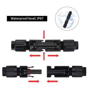 100 Pairs of Connectors for Solar Panels and PV Cables - Rated 1000V/30A - UL Listed, Waterproof Cable Plug IP67