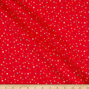 Andover/Makower UK Let It Snow Multi Stars Red, Quilting Fabric by the Yard