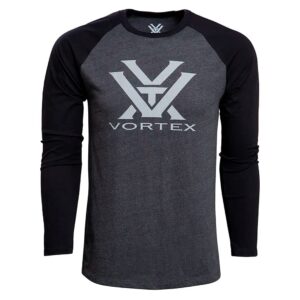 vortex optics raglan core logo long sleeve shirt - charcoal heather - xx-large