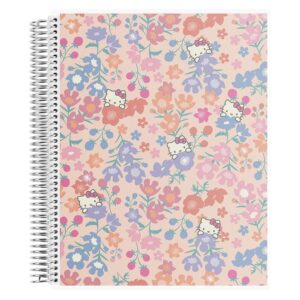 erin condren 8,5" x 11" spiral bound productivity notebook - hello kitty meadows, 160 lined page & to do list organizer notebook, 80lb thick mohawk paper, stickers included