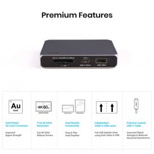 CalDigit USB-C 10Gb/s SOHO Dock - Up to 4K 60Hz, HDMI 2.0b, DisplayPort 1.4, 10Gb/s USB A & USB C, UHS-II microSD and SD Card Readers, Bus Power and Passthrough Charging, Steam Deck Compatible