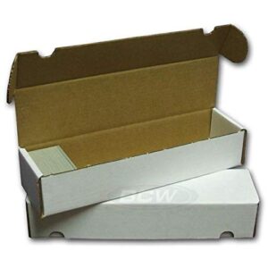 1 box - bcw 800 count - corrugated cardboard storage box - baseball, other sport cards, gaming & trading card collecting supplies