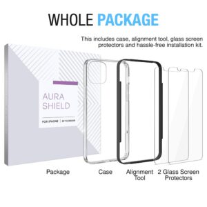 FlexGear Case for iPhone 12 Mini with 2X Glass Screen Protectors [Full Protection] - Crystal Clear