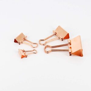 YOPINK Binder Clip Paper Clamps, Assorted Sizes (Mini, Small, Medium, Large), 100 Pcs Clips for Office School Supplies (Rose Gold)