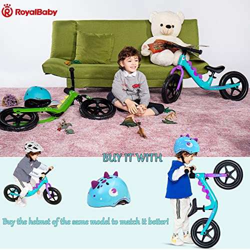 Royalbaby RAWR Kids Balance Bike for Toddlers Boys Girls, 12 Inch Wheels Lightweight Magnesium Frame, 2 to 4 Years Children Training Bicycle Teal